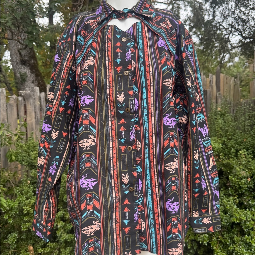Vintage 90s Colorful Southwestern Button-Up Shirt